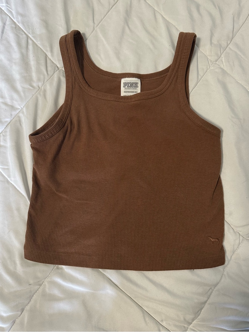PINK Victoria's Secret Ribbed Chocolate Brown Tank